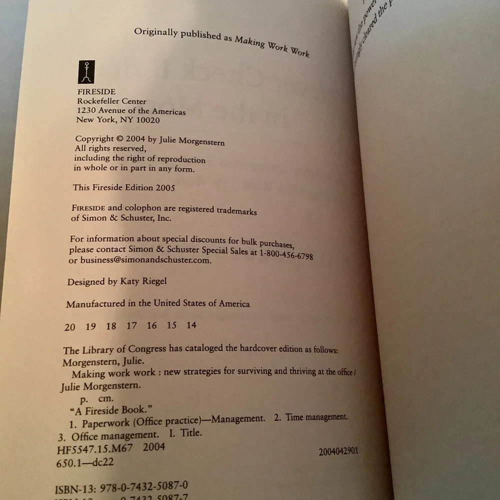 Julie Morgenstern Never Check E-Mail In The Morning Softcover Book - Picture 7 of 7